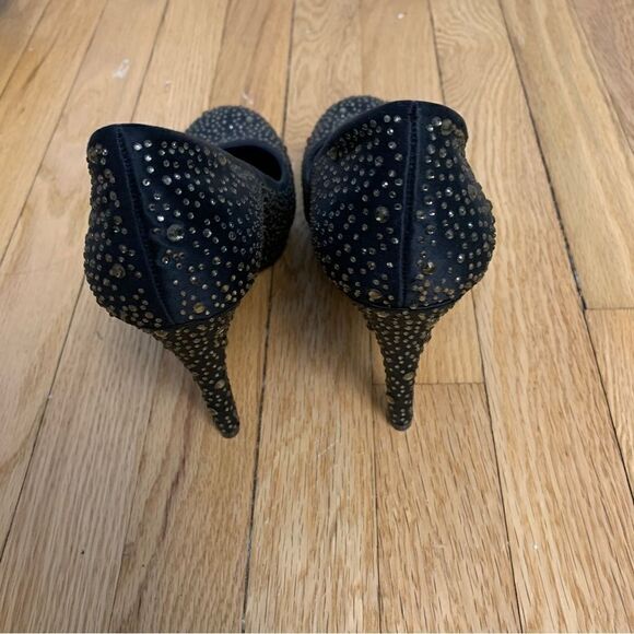 BCBG MaxAzria size 8.5 black rhinestone heels - Picture 7 of 7